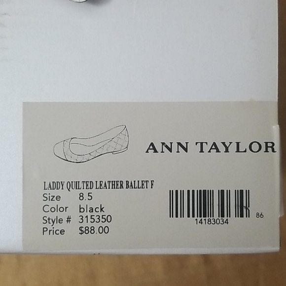 Ann Taylor Laddy Quilted Leather Ballet Flats NWT $44 - Picture 9 of 9